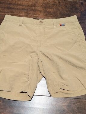 Simms Men's Khaki Hybrud Fishing Outdoor Shorts Sz 34